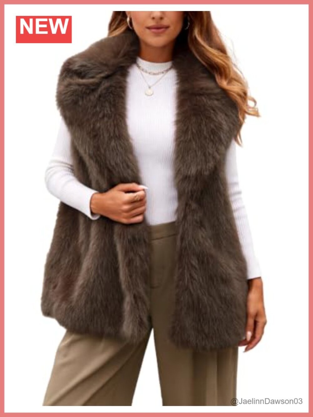 Faux Fur Vest Sleeveless Lapel Collar Fluffy Cozy Fall Winter Layering Women